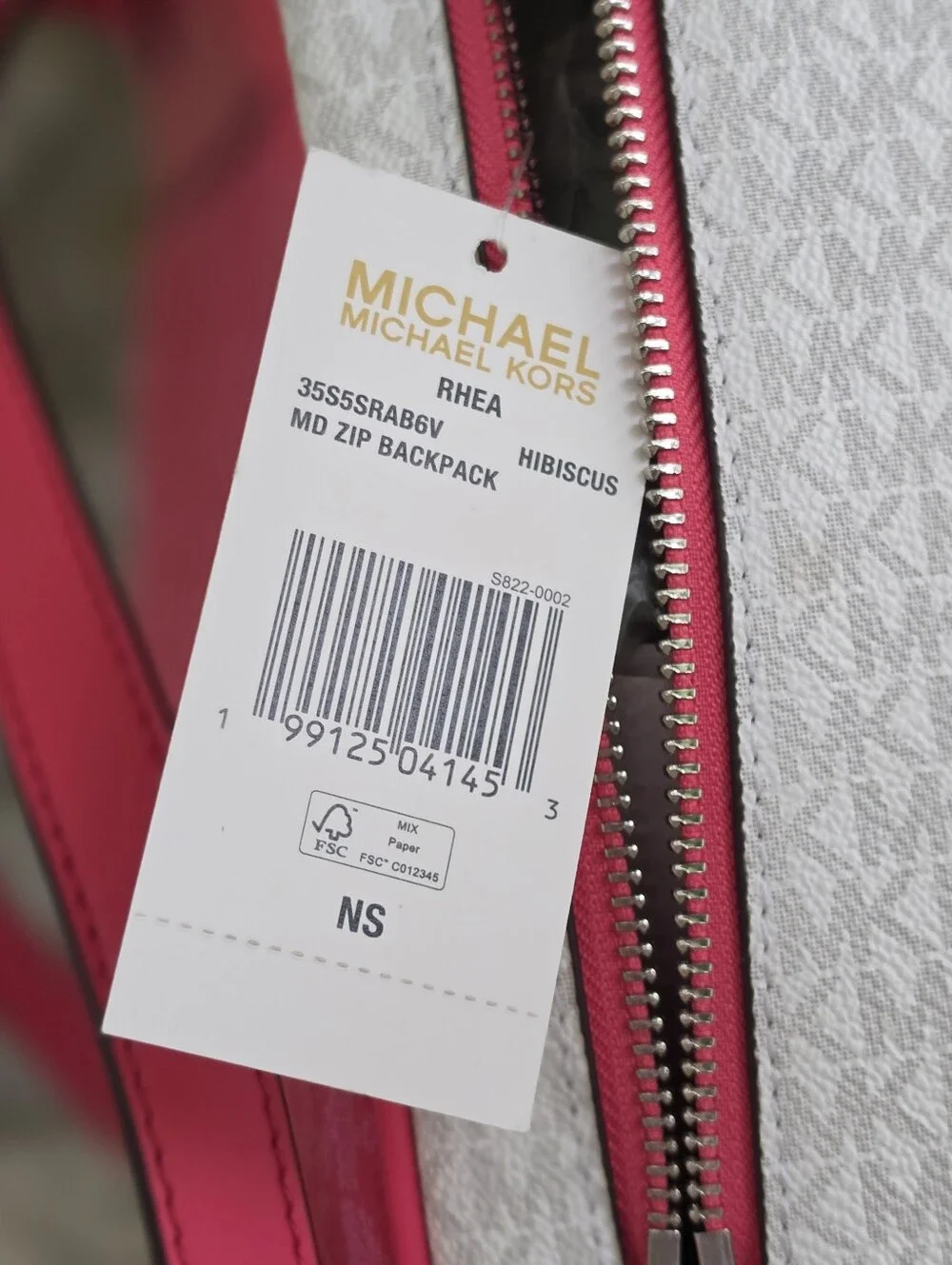 Michael Kors Rhea Medium Color-Block Logo PIink Backpack - Picture 7 of 9